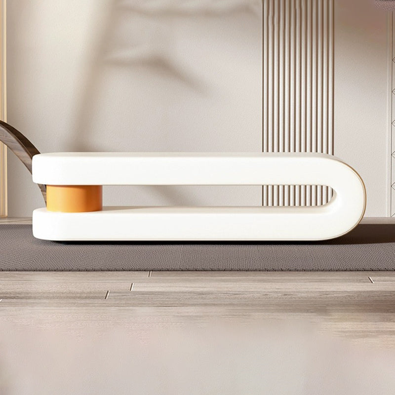 Modern Minimalist Curved Nappa Leather Solid Wood Plywood Sponge Bench For Living Room