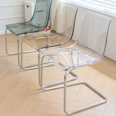 Modern Minimalist Curved Plastic Steel Dining Chair Backrest For Dining Room