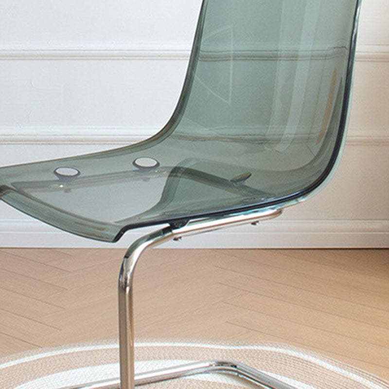 Modern Minimalist Curved Plastic Steel Dining Chair Backrest For Dining Room