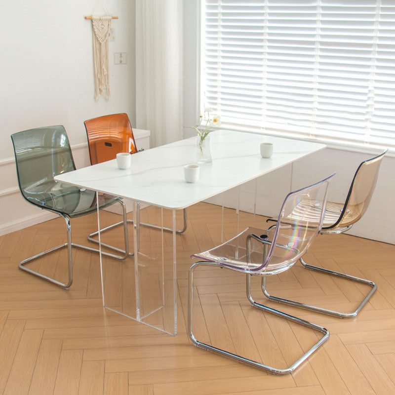 Modern Minimalist Curved Plastic Steel Dining Chair Backrest For Dining Room