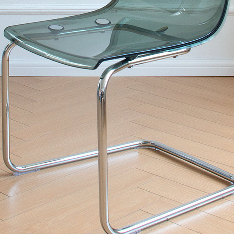 Modern Minimalist Curved Plastic Steel Dining Chair Backrest For Dining Room