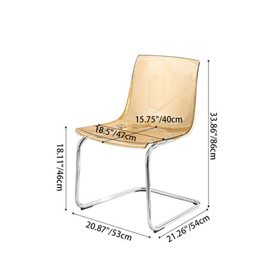 Modern Minimalist Curved Plastic Steel Dining Chair Backrest For Dining Room