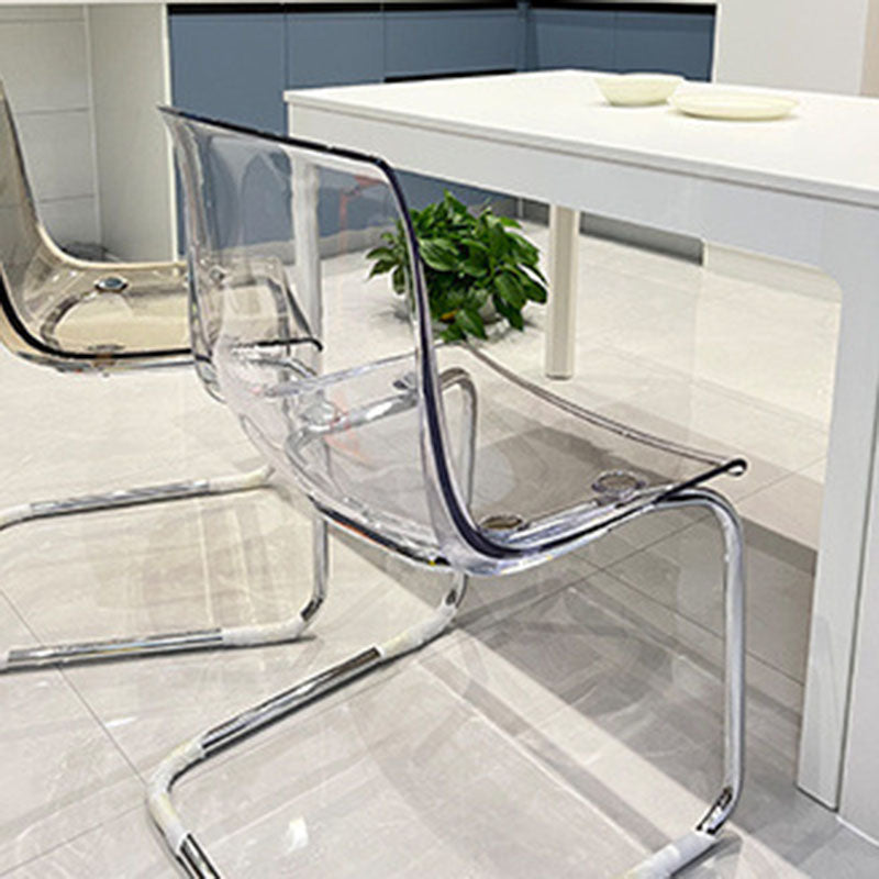 Modern Minimalist Curved Plastic Steel Dining Chair Backrest For Dining Room