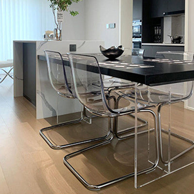 Modern Minimalist Curved Plastic Steel Dining Chair Backrest For Dining Room