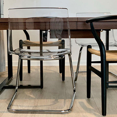Modern Minimalist Curved Plastic Steel Dining Chair Backrest For Dining Room