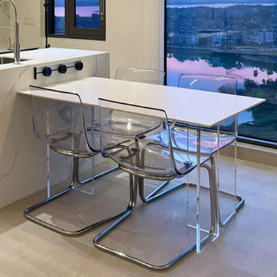 Modern Minimalist Curved Plastic Steel Dining Chair Backrest For Dining Room