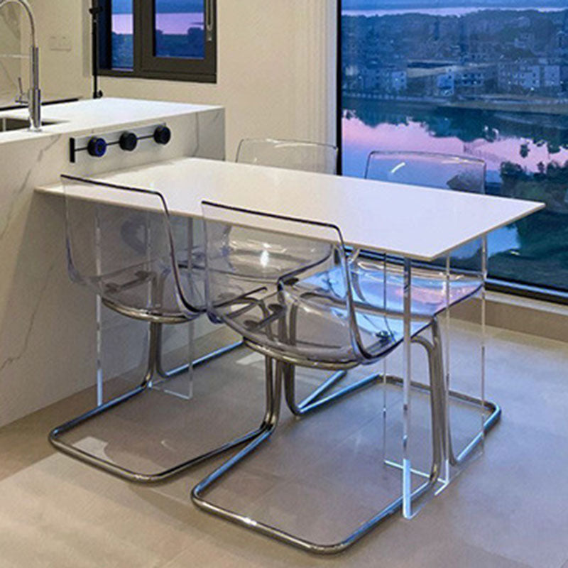 Modern Minimalist Curved Plastic Steel Dining Chair Backrest For Dining Room