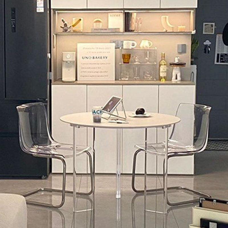 Modern Minimalist Curved Plastic Steel Dining Chair Backrest For Dining Room