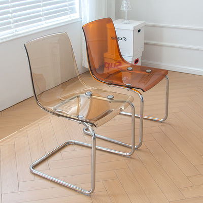 Modern Minimalist Curved Plastic Steel Dining Chair Backrest For Dining Room