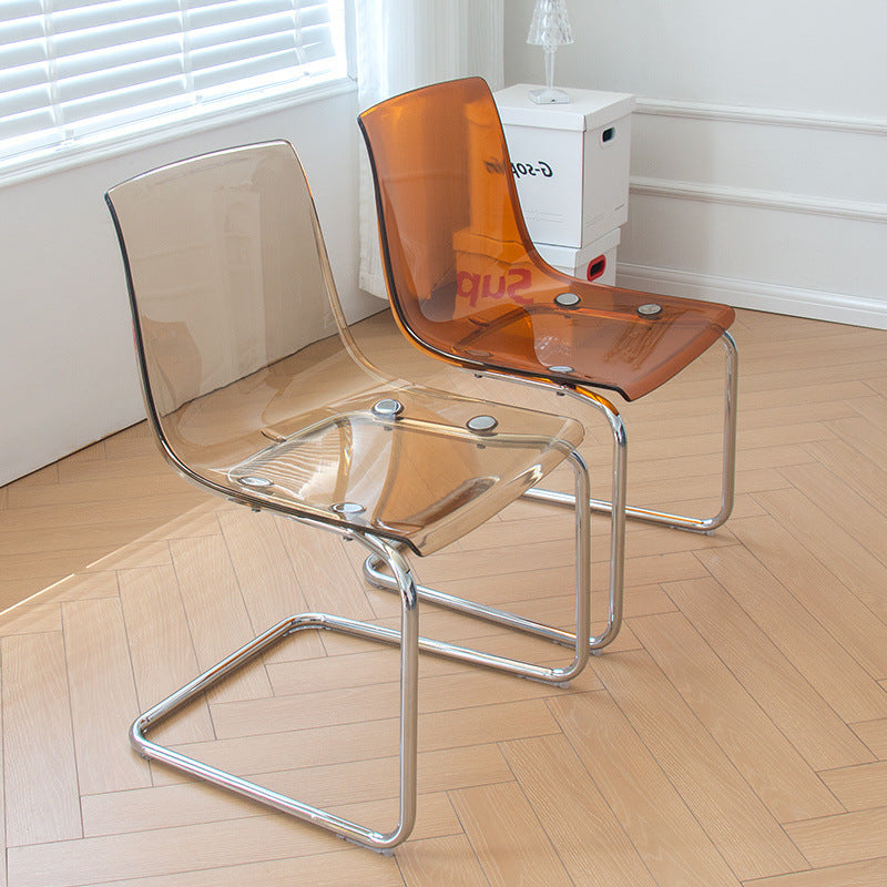 Modern Minimalist Curved Plastic Steel Dining Chair Backrest For Dining Room