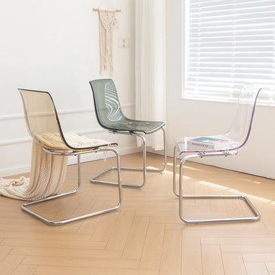 Modern Minimalist Curved Plastic Steel Dining Chair Backrest For Dining Room