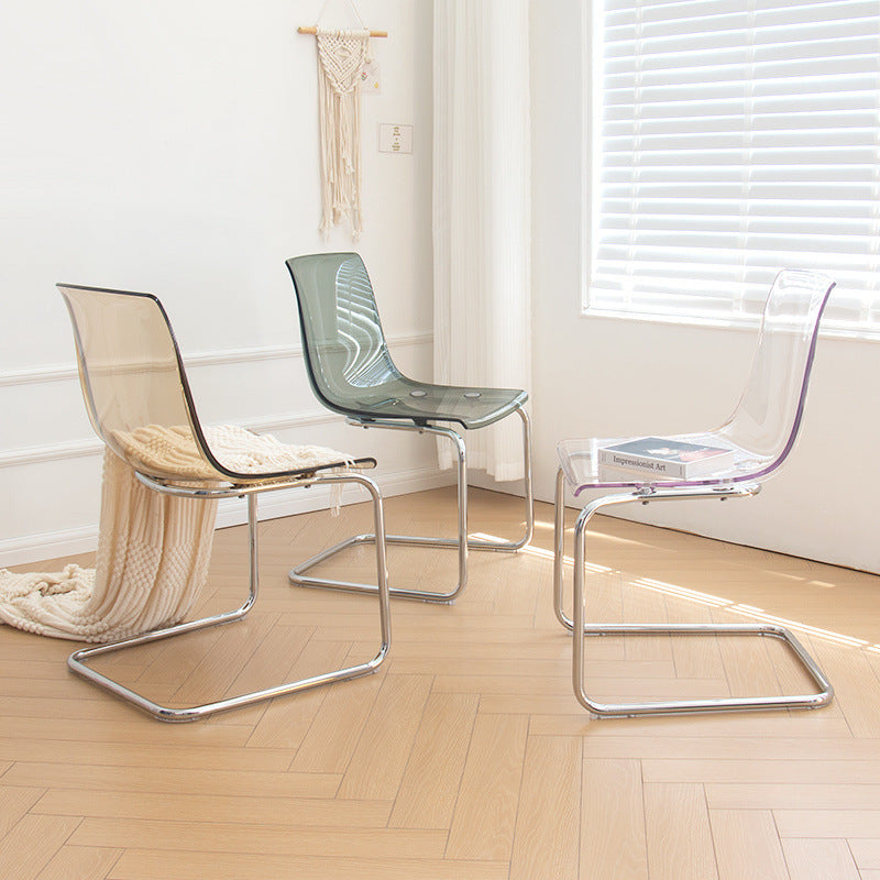 Modern Minimalist Curved Plastic Steel Dining Chair Backrest For Dining Room