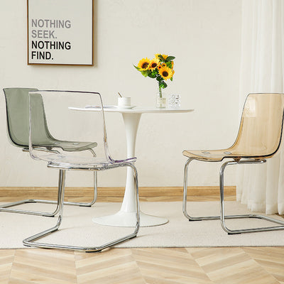 Modern Minimalist Curved Plastic Steel Dining Chair Backrest For Dining Room