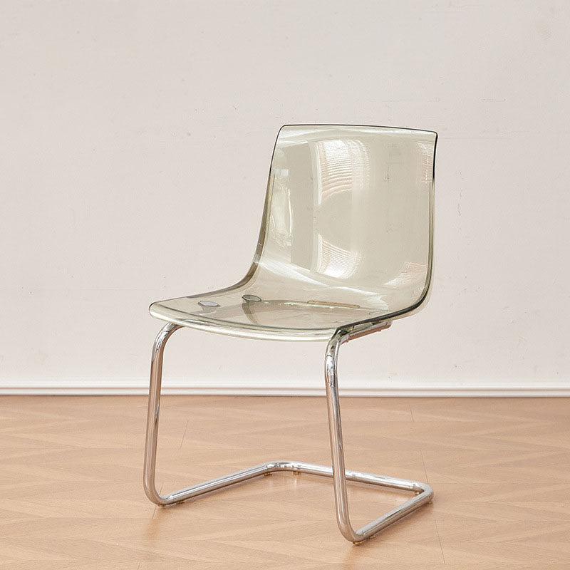 Modern Minimalist Curved Plastic Steel Dining Chair Backrest For Dining Room