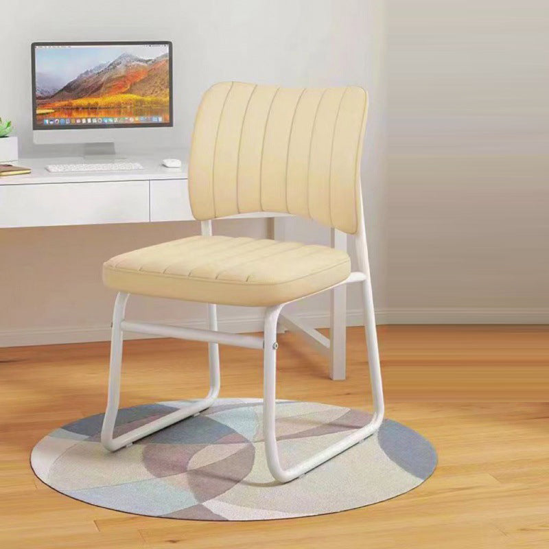 Modern Minimalist Square Seat Cushion Steel Synthetic Leather Sponge Latex Desk Chair Backrest For Home Office
