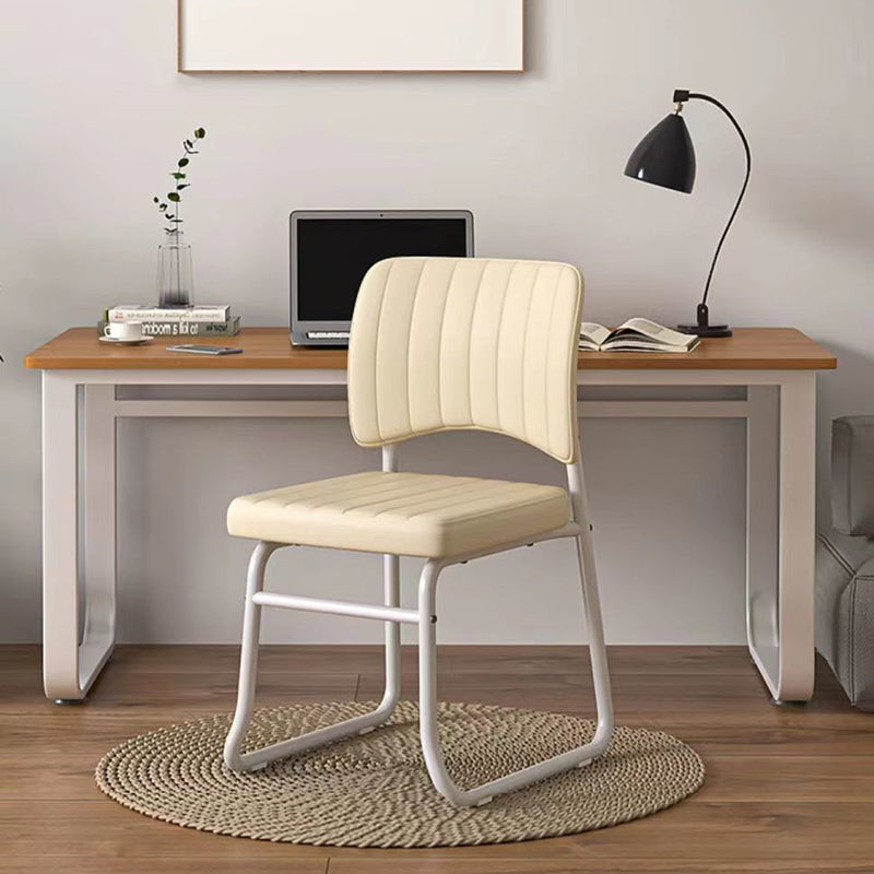 Modern Minimalist Square Seat Cushion Steel Synthetic Leather Sponge Latex Desk Chair Backrest For Home Office