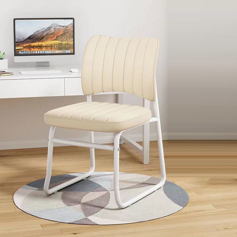 Modern Minimalist Square Seat Cushion Steel Synthetic Leather Sponge Latex Desk Chair Backrest For Home Office