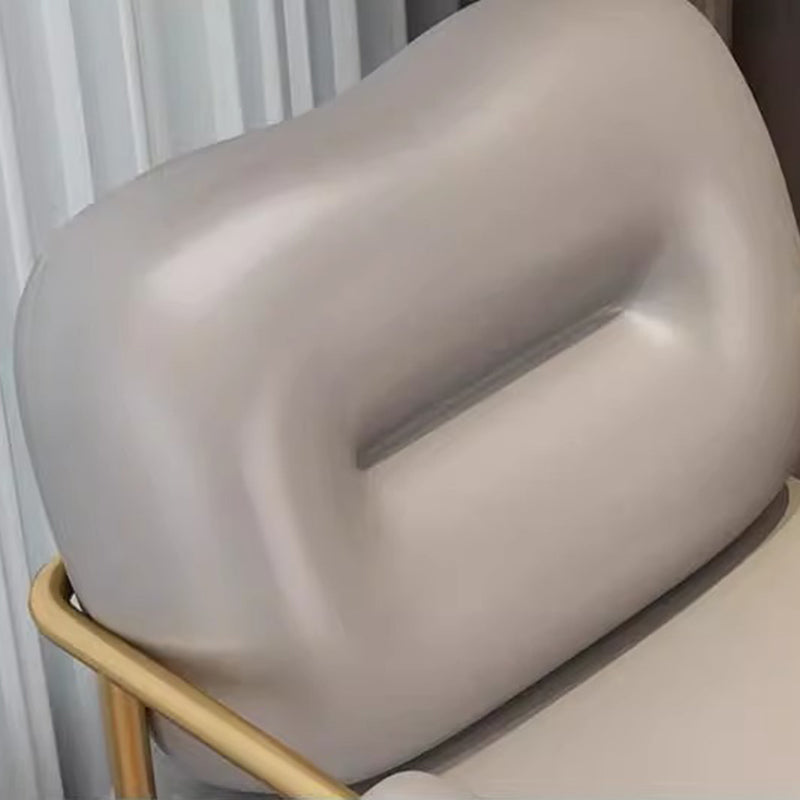 Modern Minimalist Rectangular Synthetic Leather Carbon Steel Sponge Vanity Stool Backrest Armrest For Bedroom