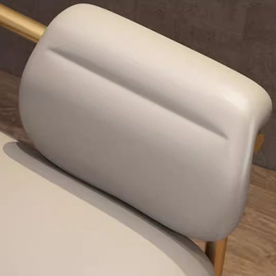 Modern Minimalist Rectangular Synthetic Leather Carbon Steel Sponge Vanity Stool Backrest Armrest For Bedroom