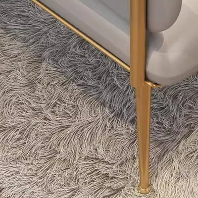 Modern Minimalist Rectangular Synthetic Leather Carbon Steel Sponge Vanity Stool Backrest Armrest For Bedroom