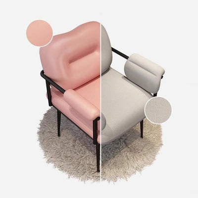 Modern Minimalist Rectangular Synthetic Leather Carbon Steel Sponge Vanity Stool Backrest Armrest For Bedroom