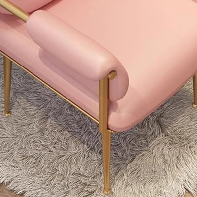 Modern Minimalist Rectangular Synthetic Leather Carbon Steel Sponge Vanity Stool Backrest Armrest For Bedroom