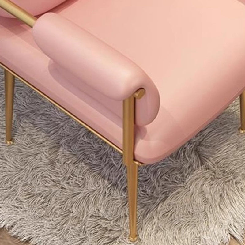 Modern Minimalist Rectangular Synthetic Leather Carbon Steel Sponge Vanity Stool Backrest Armrest For Bedroom