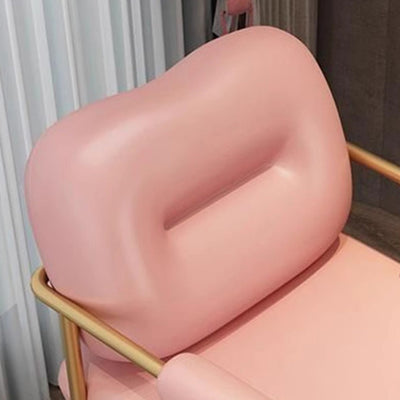 Modern Minimalist Rectangular Synthetic Leather Carbon Steel Sponge Vanity Stool Backrest Armrest For Bedroom