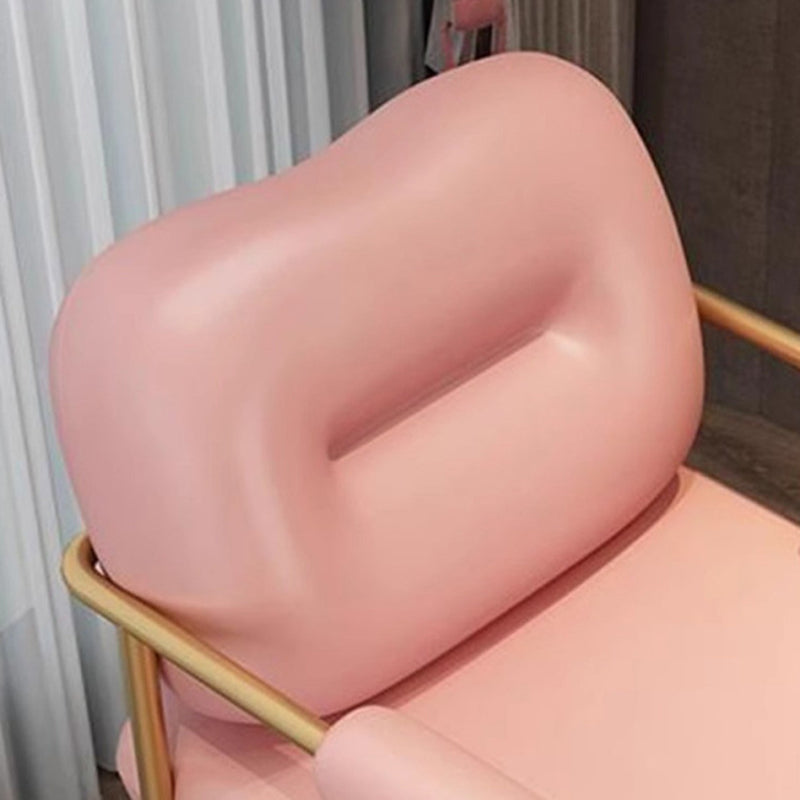 Modern Minimalist Rectangular Synthetic Leather Carbon Steel Sponge Vanity Stool Backrest Armrest For Bedroom