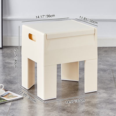 Modern Minimalist Rectangular Acrylonitrile Butadiene Styrene Footstool Removable For Living Room