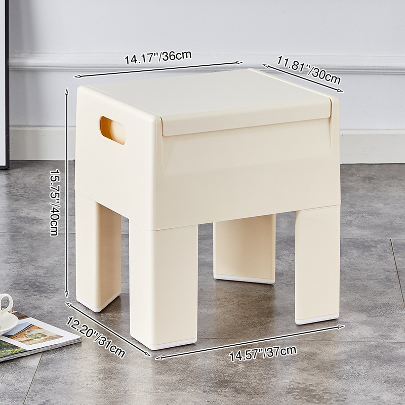 Modern Minimalist Rectangular Acrylonitrile Butadiene Styrene Footstool Removable For Living Room