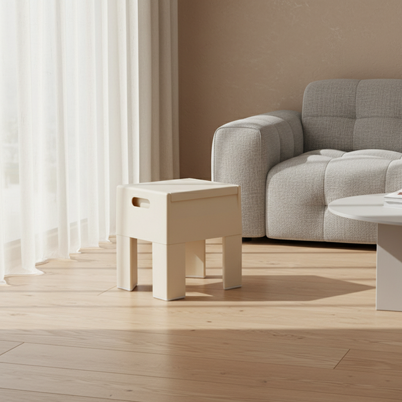 Modern Minimalist Rectangular Acrylonitrile Butadiene Styrene Footstool Removable For Living Room