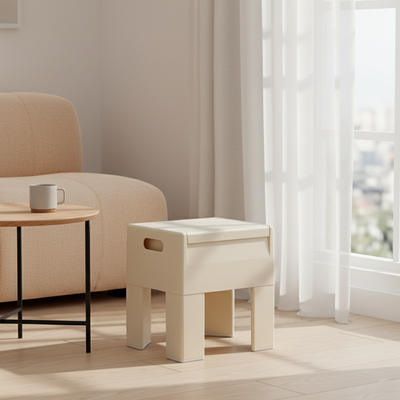 Modern Minimalist Rectangular Acrylonitrile Butadiene Styrene Footstool Removable For Living Room