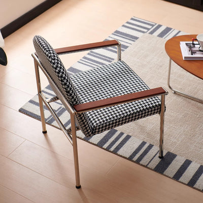Modern Minimalist Rectangular Seat Cushion Stainless Steel Hemp Fabric Sponge Dining Chair Backrest Armrest For Dining Room