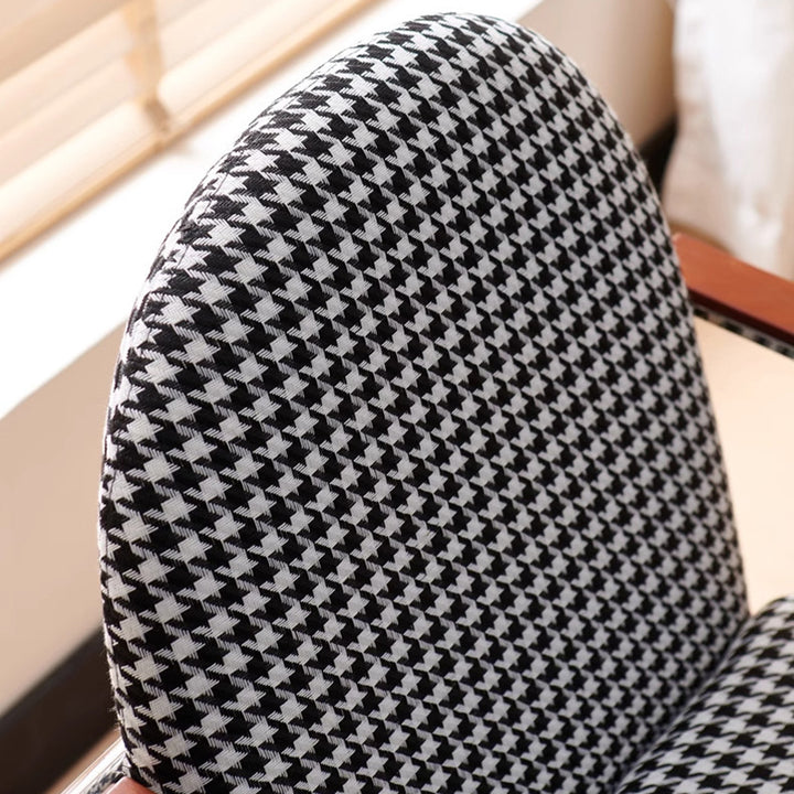 Moderner minimalistischer Esszimmerstuhl mit rechteckigem Sitzkissen, Gestell aus Eisen, Massivholz &amp; Sperrholz, Hanfstoff- und Schwammpolsterung, mit Rückenlehne und Armlehnen, für das Esszimmer 