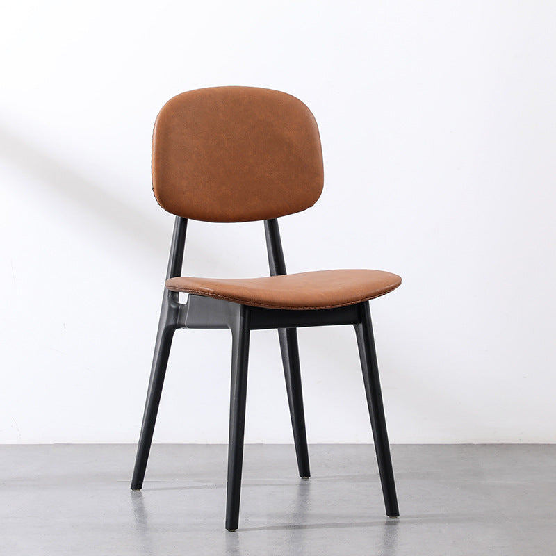 Moderner minimalistischer Esszimmerstuhl mit gebogenem Sitzkissen aus Polypropylen, Kunstfaserbezug, Schaumstoff und Rückenlehne für das Esszimmer 