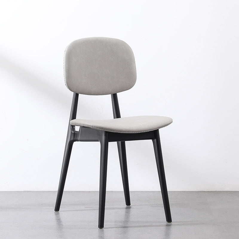 Moderner minimalistischer Esszimmerstuhl mit gebogenem Sitzkissen aus Polypropylen, Kunstfaserbezug, Schaumstoff und Rückenlehne für das Esszimmer 