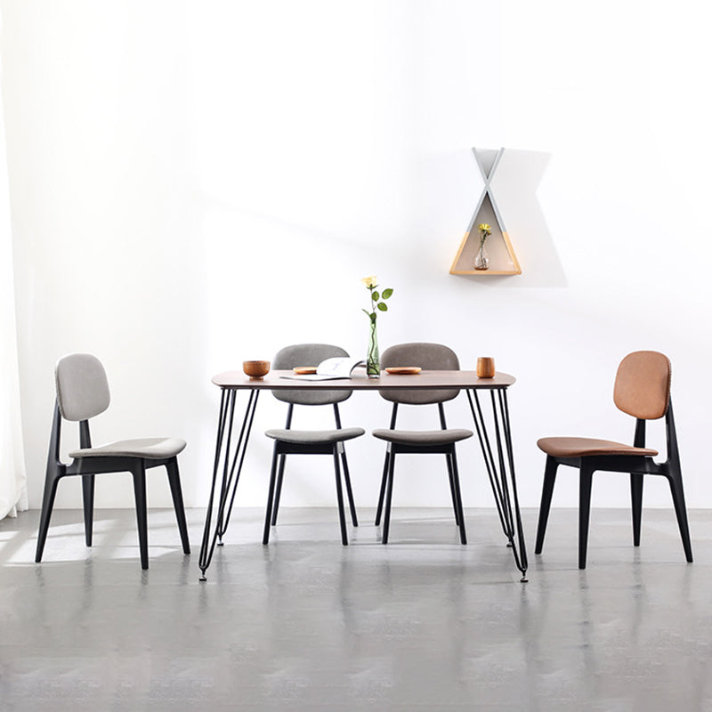 Modern Minimalist Curved Seat Cushion Polypropylene Technical Fabric Sponge Dining Chair Backrest For Dining Room