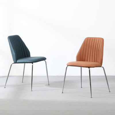 Modern Minimalist Rectangular Metal Technical Fabric Sponge Dining Chair Backrest For Dining Room