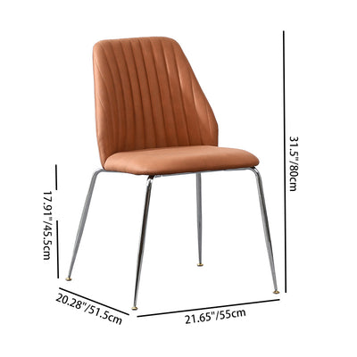 Modern Minimalist Rectangular Metal Technical Fabric Sponge Dining Chair Backrest For Dining Room