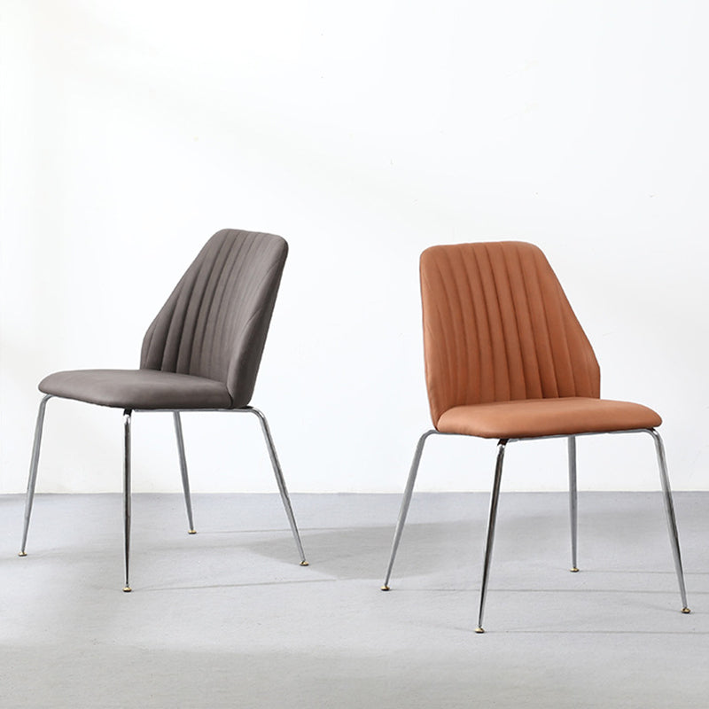 Modern Minimalist Rectangular Metal Technical Fabric Sponge Dining Chair Backrest For Dining Room
