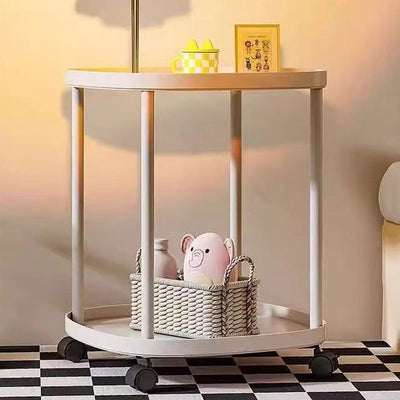 Modern Minimalist Rectangular Polypropylene Carbon Steel End Table 2-Tier Movable For Living Room