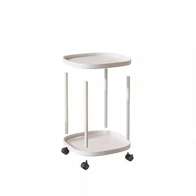 Modern Minimalist Rectangular Polypropylene Carbon Steel End Table 2-Tier Movable For Living Room