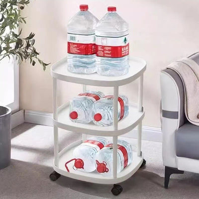 Modern Minimalist Rectangular Polypropylene Carbon Steel End Table 2-Tier Movable For Living Room