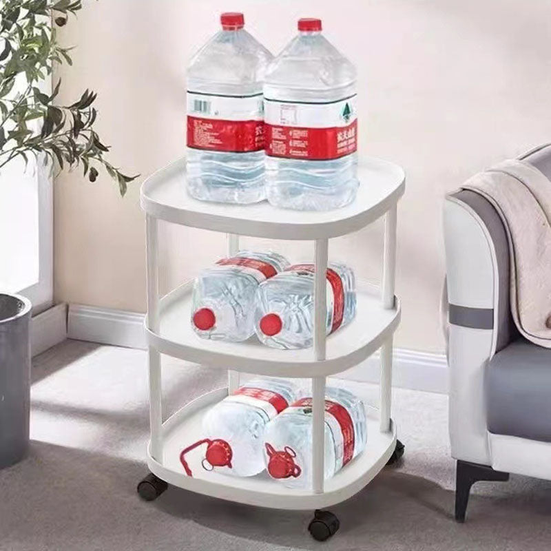 Modern Minimalist Rectangular Polypropylene Carbon Steel End Table 2-Tier Movable For Living Room