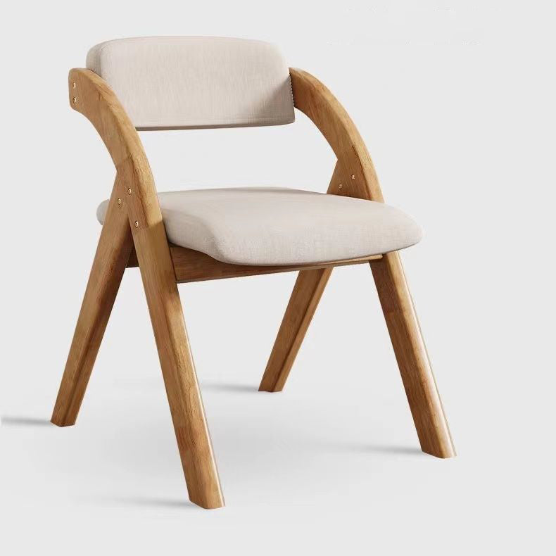 Moderner minimalistischer quadratischer Polsterstuhl aus Massivholz &amp; Sperrholz mit Stoff und Schaumstoff, klappbarer Rückenlehne und Armlehnen für das Esszimmer 