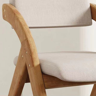 Modern Minimalist Square Cushion Solid Wood Fabric Sponge Dining Chair Foldable Backrest Armrest For Dining Room
