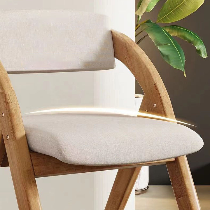Moderner minimalistischer quadratischer Polsterstuhl aus Massivholz &amp; Sperrholz mit Stoff und Schaumstoff, klappbarer Rückenlehne und Armlehnen für das Esszimmer 