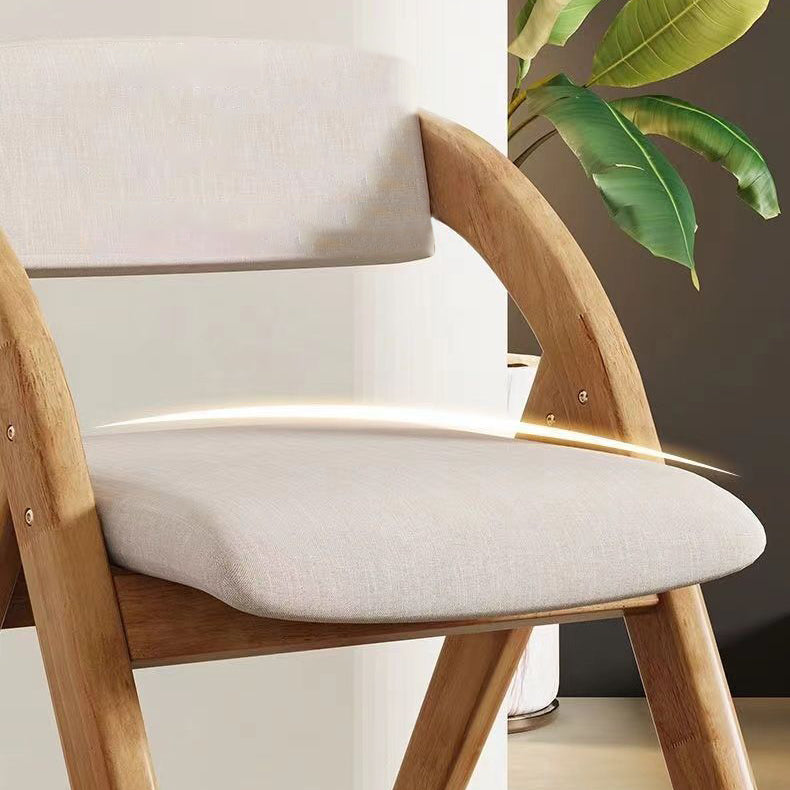 Modern Minimalist Square Cushion Solid Wood Fabric Sponge Dining Chair Foldable Backrest Armrest For Dining Room