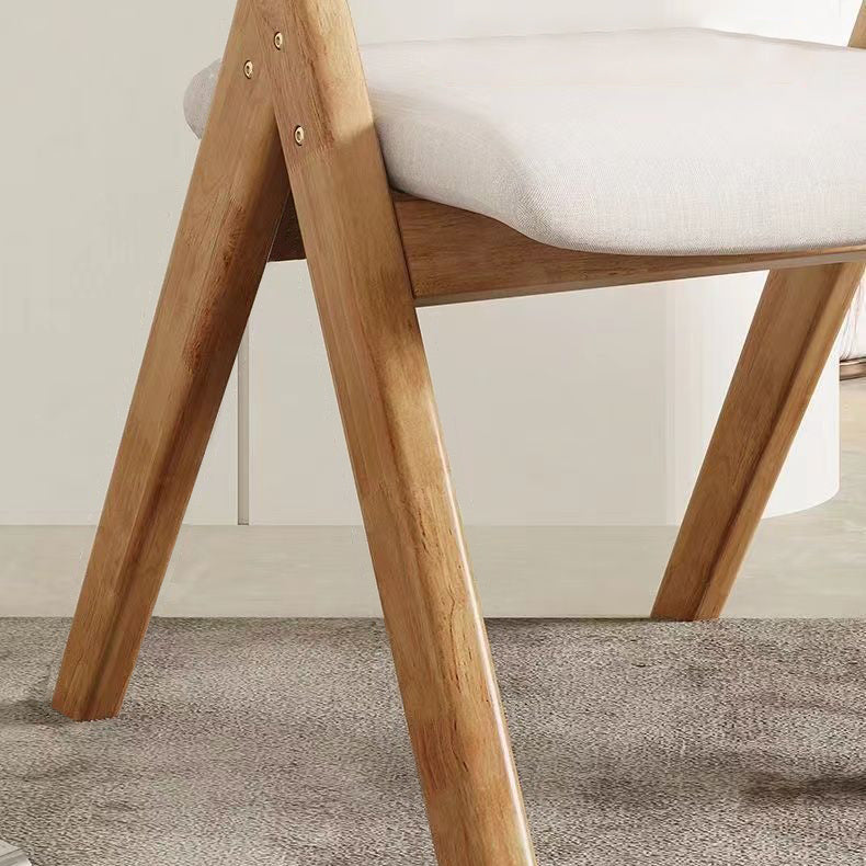 Modern Minimalist Square Cushion Solid Wood Fabric Sponge Dining Chair Foldable Backrest Armrest For Dining Room